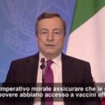 Covid, Draghi: “I vaccini ai Paesi Poveri è un imperativo morale”