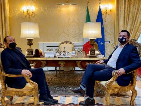 Roma, incontro tra Matteo Salvini e Silvio Berlusconi