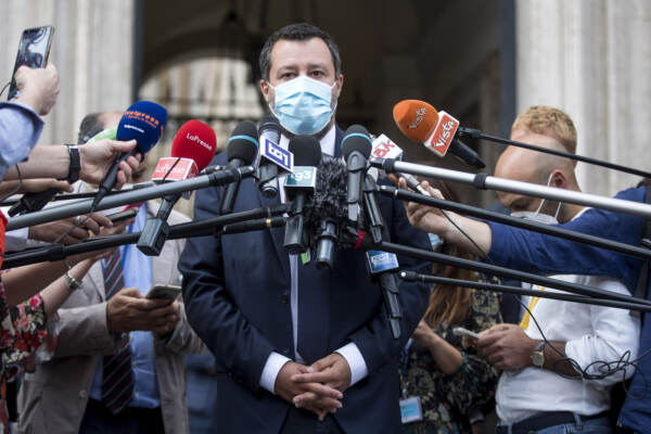 Palazzo Chigi - Mario Draghi incontra Matteo Salvini