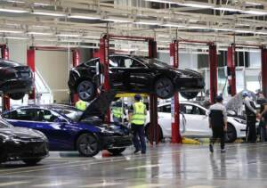 L'azienda statunitense di auto elettriche Tesla a Shanghai