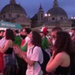 Roma, in piazza del Popolo è febbre Euro2020