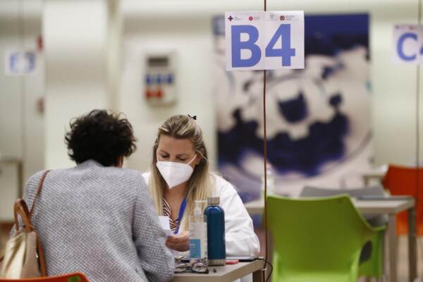 Roma, Hub vaccinale allestito presso l’Auditorium della Tecnica di Confindustria