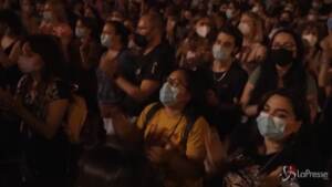 Manifestazione a Barcellona, Spagna, di sera
