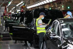 L'azienda statunitense di auto elettriche Tesla a Shanghai