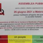 Matera, assemblea pubblica contro il G20 di martedì 29 giugno