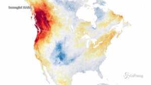 Caldo record in Usa e Canada, le immagini satellitari della Nasa