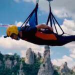 Salvini in Basilicata, il leader della Lega fa il ‘Volo dell’Angelo’ a Castelmezzano