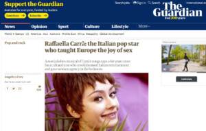 Quando il Guardian parlava della Carrà: “La popstar che insegnò le gioie del sesso”