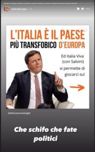 Ddl Zan, Ferragni: Che schifo che fate politici 