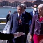 G20 economia, l’arrivo all’Arsenale di Venezia di Franco e Gentiloni