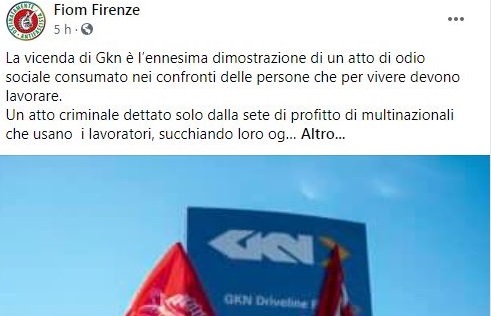 Gkn, in 422 licenziati via email: operai in assemblea permanente