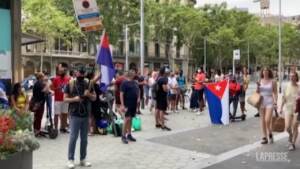 Barcellona, protesta anti-regime di fronte al consolato cubano