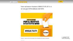 M5S: approvato nuovo statuto, l’87,3% iscritti dice sì