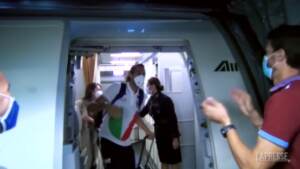 Tokyo 2020, Tamberi rientra in Italia: festa a Fiumicino