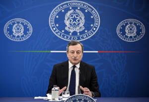 Conferenza stampa del Presidente Mario Draghi al termine del Consiglio dei Ministri