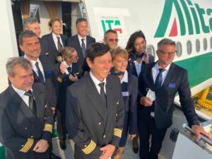 L’equipaggio del volo ITA per certificazione ENAC
