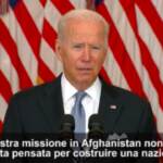 Afghanistan, Biden: “La nostra missione non era costruire una nazione”
