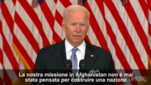 Afghanistan, Biden: “La nostra missione non era costruire una nazione”