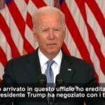 Afghanistan, Biden: “Accordo con i talebani ereditato da Trump”