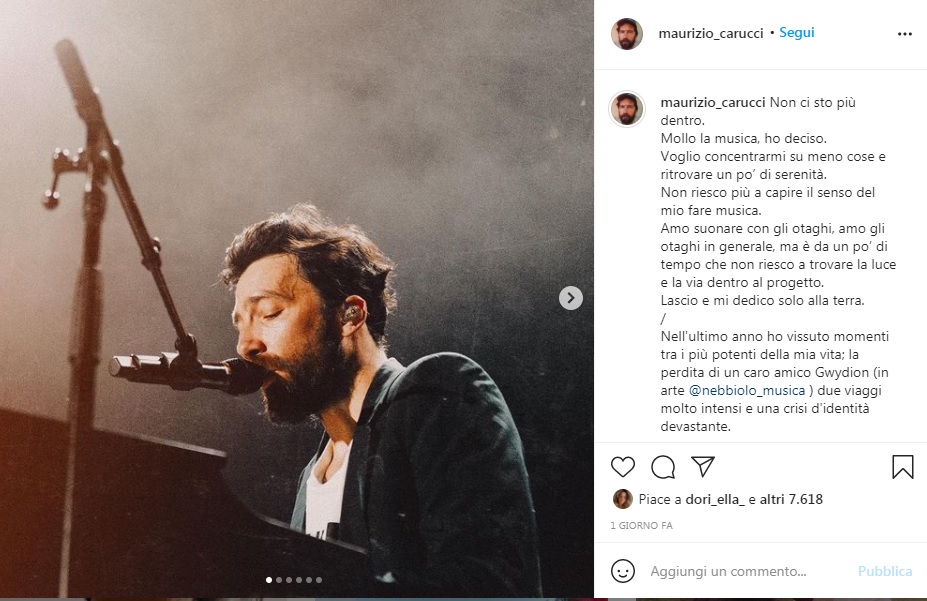 Ex Otago, lo sfogo del frontman Carucci: “Non ci sto più dentro” Ex Otago, lo sfogo del frontman Carucci: “Non ci sto più dentro”