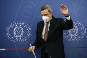 Conferenza stampa del Presidente Draghi sulle regole Green Pass anti diffusione del Covid-19