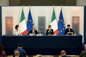 Palazzo Chigi, conferenza stampa al termine del Consiglio dei Ministri