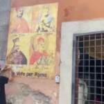 Roma, murales con i candidati sindaci in versione Santi: un invito a votare per gli indecisi