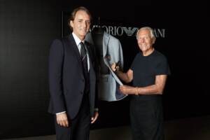 Giorgio Armani e Roberto Mancini