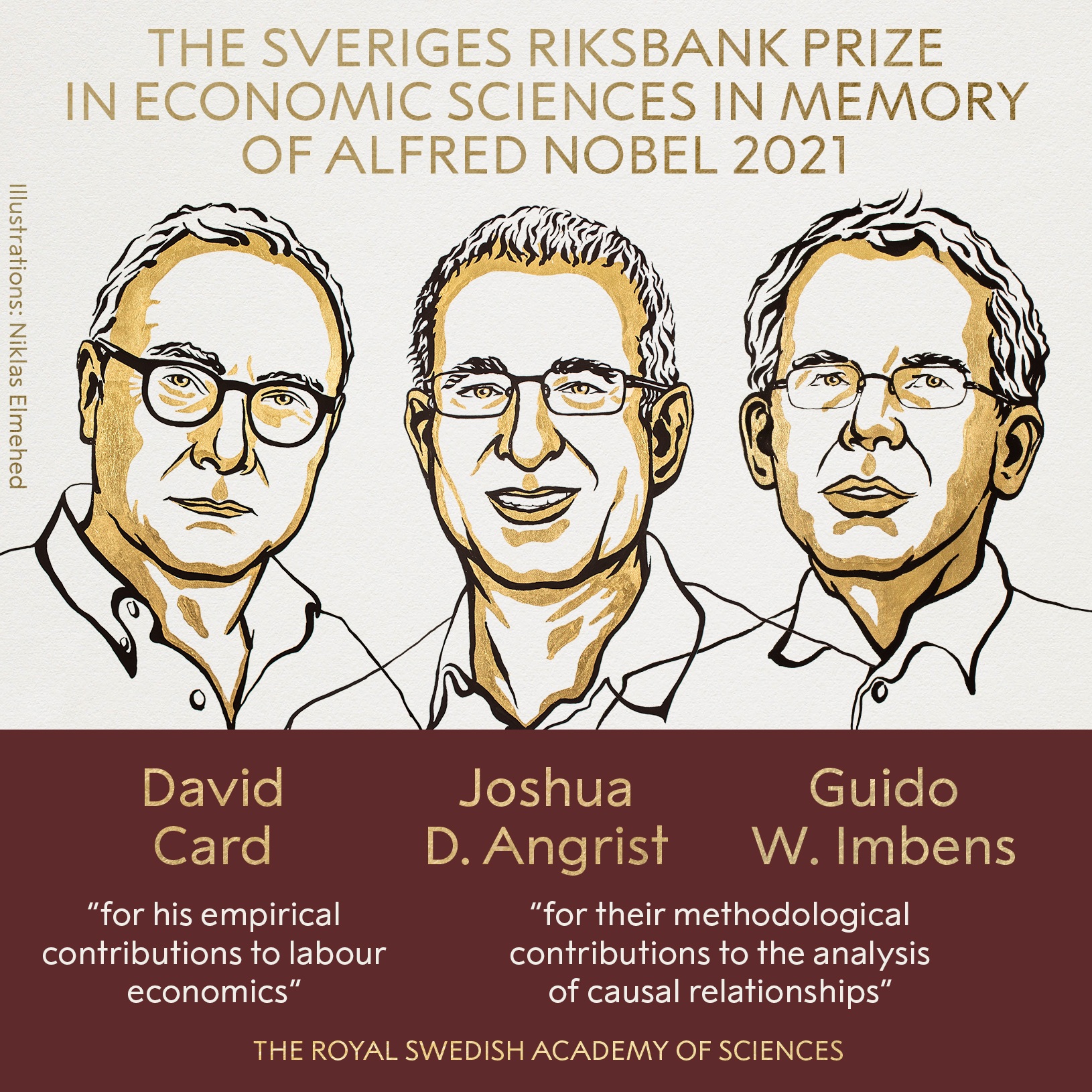 Premio Nobel per l’economia a David Card, Joshua D. Angrist e Guido W. Imbens