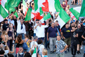 Manifestazione anti green pass a Roma