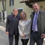 Centrodestra, le immagini del vertice Berlusconi-Salvini-Meloni a Villa Grande