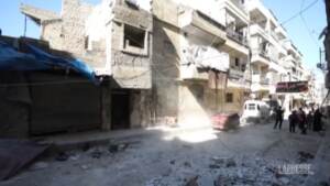 Siria, le macerie ad Ariha dopo i bombardamenti del regime