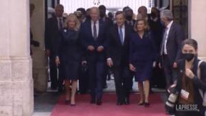 G20, Biden a Palazzo Chigi: accolto da Draghi e dalla moglie Serena