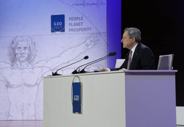 G20, conferenza stampa conclusiva Presidente Mario Draghi