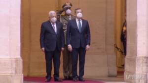 Il presidente palestinese Abbas a Roma incontra Mario Draghi