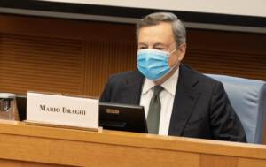 il Presidente del Consiglio Mario Draghi alla Camera dei Deputati alla presentazione del Portale Ugo La Malfa