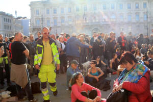 Continua la protesta No Green Pass a Trieste