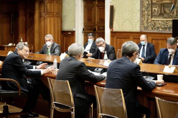 Il Presidente del Consiglio Draghi incontra a Palazzo Chigi i sindacati
