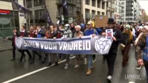 Covid: Belgio, 35mila in piazza a Bruxelles contro le restrizioni