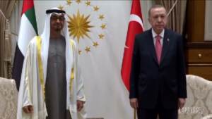 Turchia, Erdogan accoglie ad Ankara il principe ereditario degli Emirati
