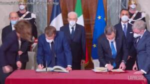 Italia-Francia, Draghi e Macron firmano trattato di cooperazione al Quirinale
