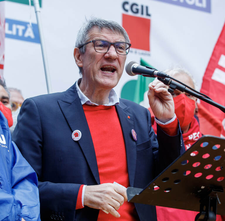 Manifestazione di Cgil, Cisl, Uil contro la Legge di Bilancio