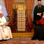 Papa Francesco a Ieronymos: “Rinnovo la richiesta perdono per gli errori di tanti cattolici”