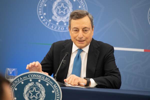 Palazzo Chigi, conferenza stampa Presidente Draghi con ministri Speranza e Gelmini dopo il Cdm