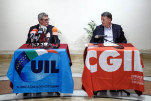 Conferenza stampa di Cgil e Uil sullo sciopero generale del 16 dicembre
