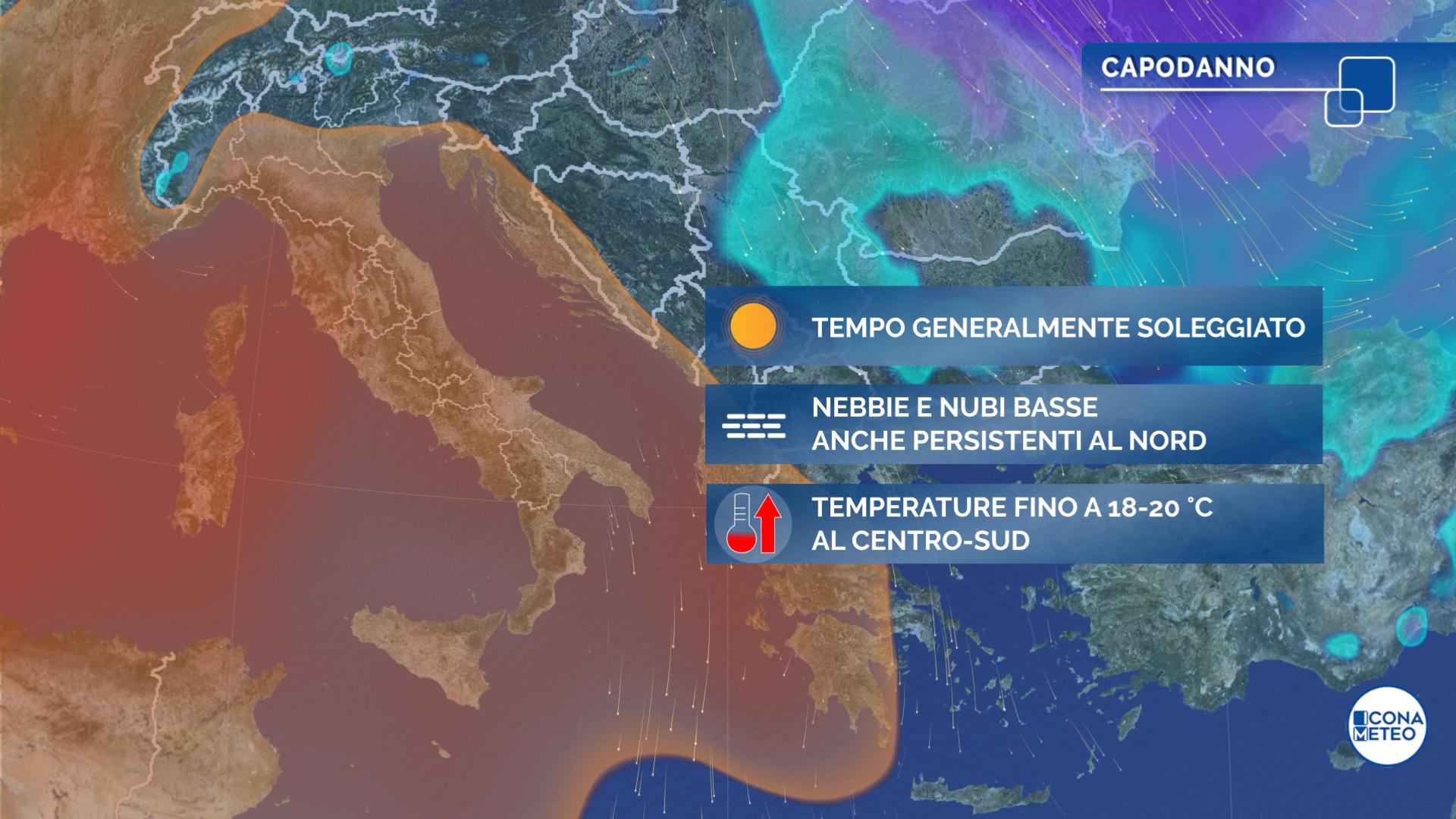 Meteo: anticiclone protagonista per la fine del 2021 e primi giorni del 2022: apice caldo a ridosso di capodanno
