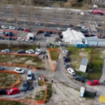Roma, le code per i tamponi viste dal drone