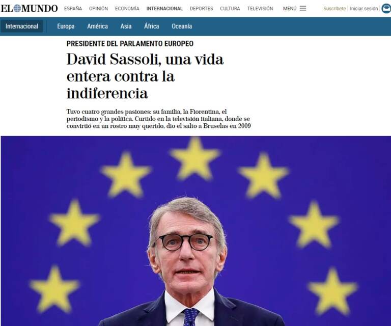 La morte di David Sassoli sui giornali stranieri