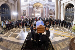 Sergio Mattarella ai funerali di Stato del Presidente del Parlamento Europeo David Sassoli