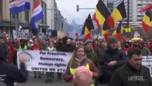 Bruxelles, ancora proteste contro restrizioni anti Covid